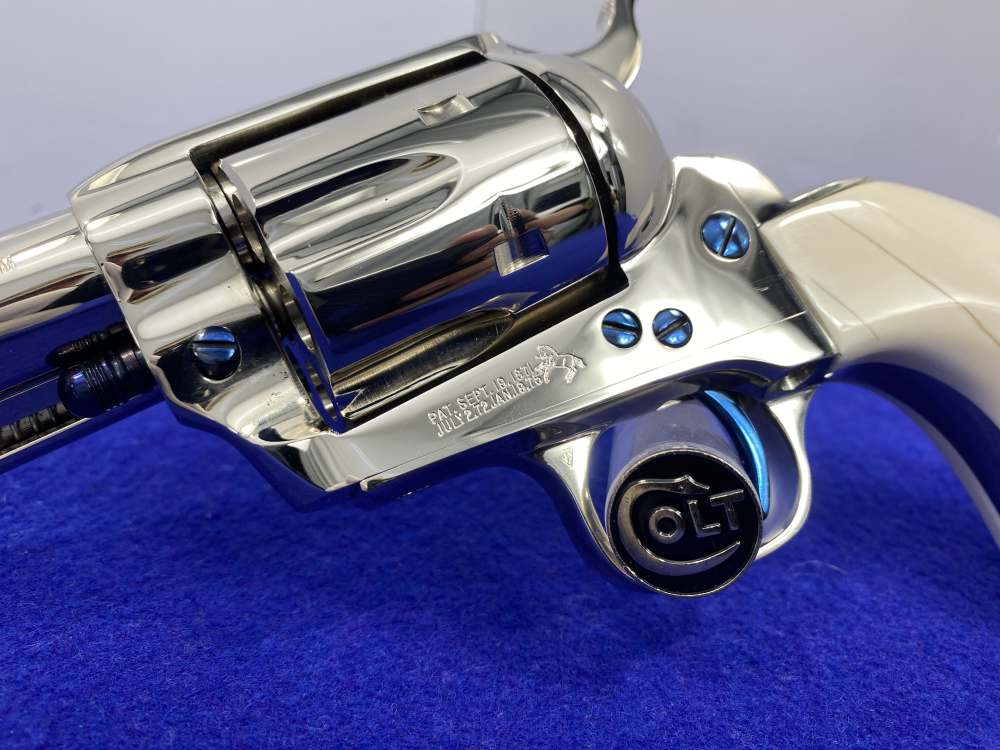 Colt Single Action Army Nickel *DESIRABLE WILKERSON MODEL* RARE 4" *Ejector-img-12