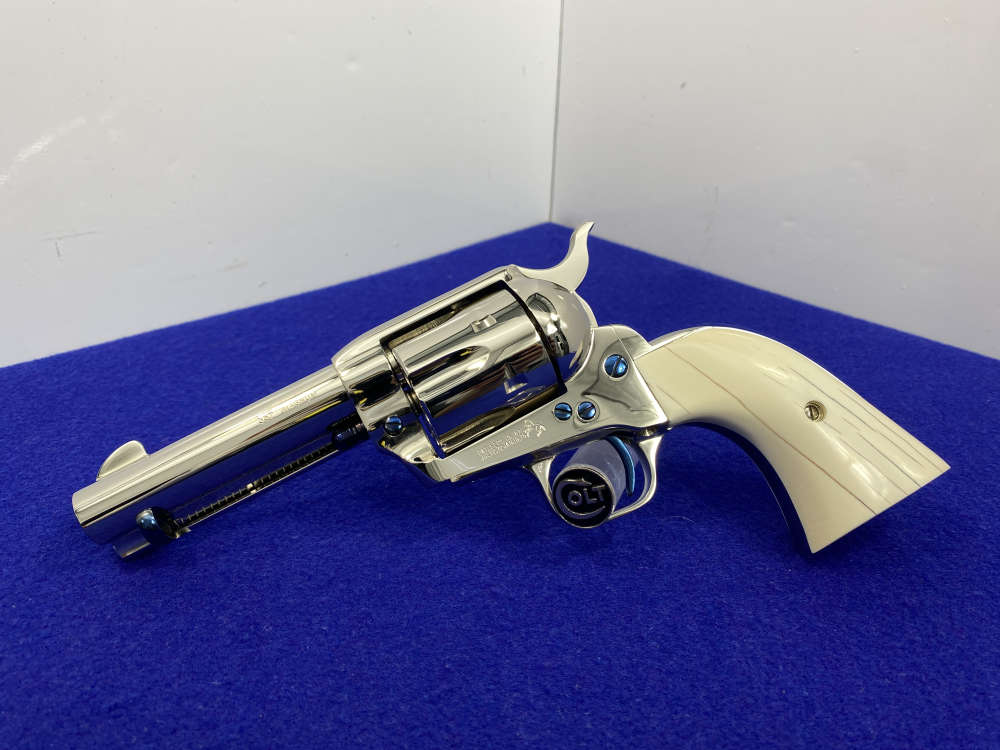 Colt Single Action Army Nickel *DESIRABLE WILKERSON MODEL* RARE 4" *Ejector-img-8