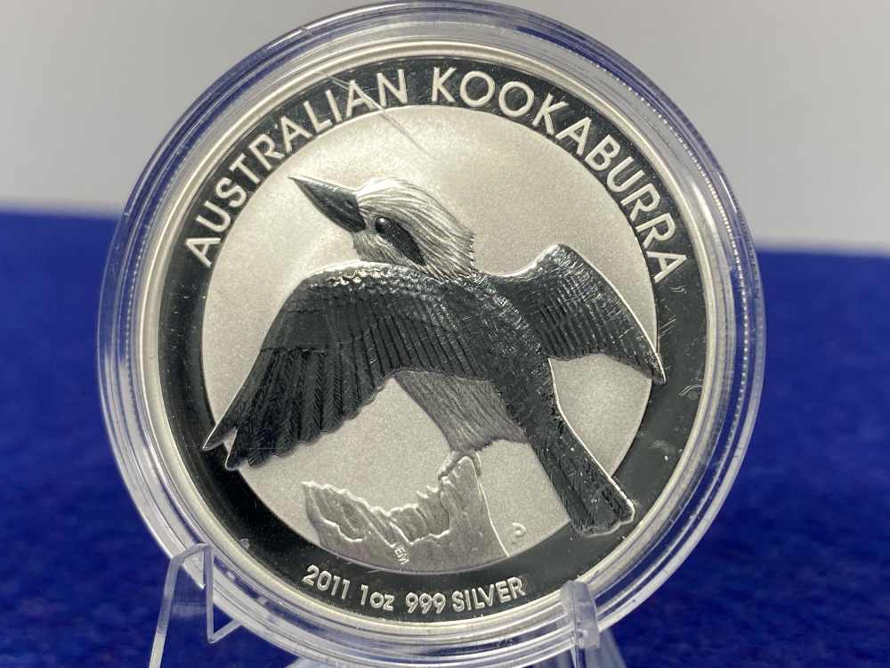 2011 Australian Kookaburra *1 Troy Ounce 999 FINE SILVER* with Display Case-img-5