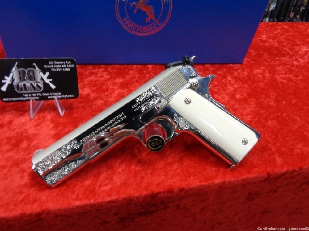 Colt 1911 Presentation Grade Engraved Ivory Grips Limited Edition 45 ACP-img-4