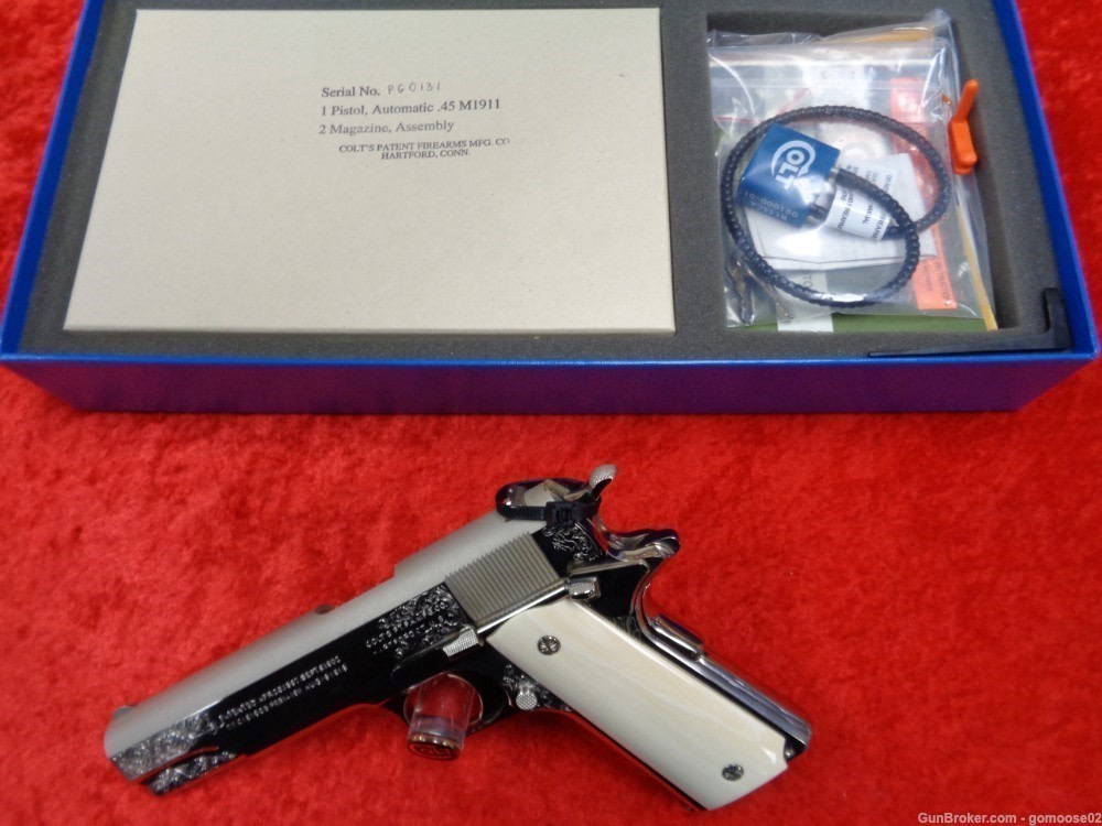Colt 1911 Presentation Grade Engraved Ivory Grips Limited Edition 45 ACP-img-7