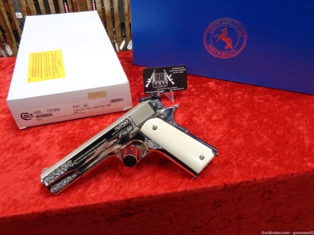 Colt 1911 Presentation Grade Engraved Ivory Grips Limited Edition 45 ACP-img-13