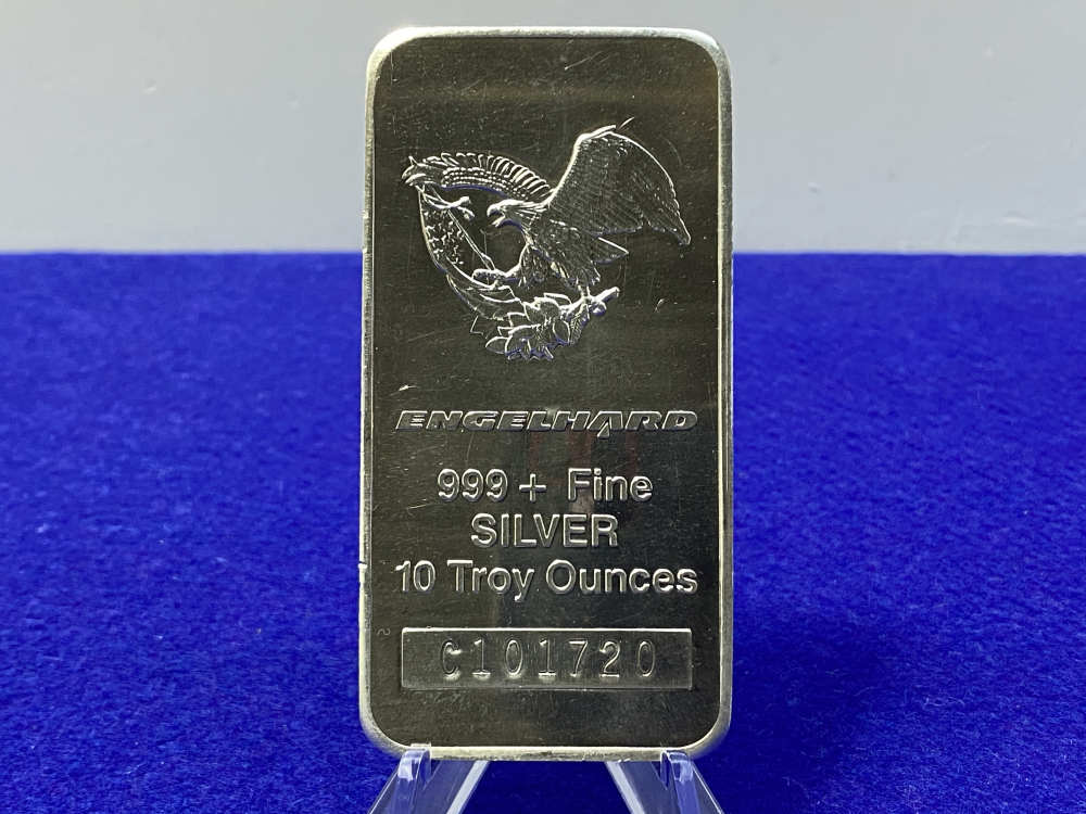 -VINTAGE- Engelhard -10oz SILVER BAR- Very Desirable *10 Troy Ounces*-img-3