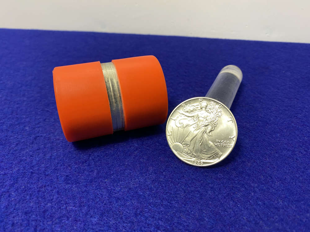 1986 Silver Eagle *1st Year Production* RARE ORANGE TUBE *Full Roll of 20*-img-0