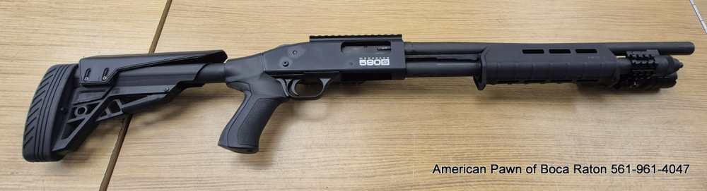 MOSSBERG 590S TACTICAL 12 GA 18" BRL, ATI ADJUSTABLE STOCK LIGHT SIGHT RAIL-img-2