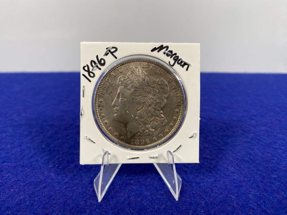 1896 Morgan SILVER Dollar -Philadelphia Mint- SOUGHT AFTER SILVER COIN-img-0