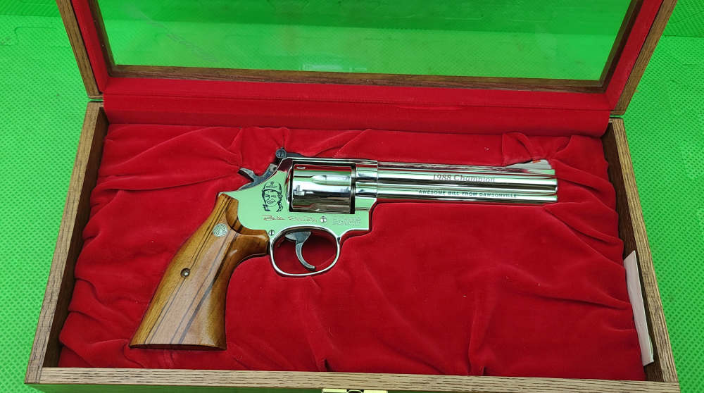 RARE S&W SMITH & WESSON 586 * 1988 BILL ELLIOTT CHAMPION 357 MAG NICKEL -img-2