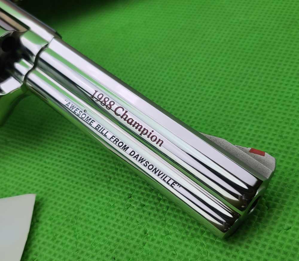 RARE S&W SMITH & WESSON 586 * 1988 BILL ELLIOTT CHAMPION 357 MAG NICKEL -img-9