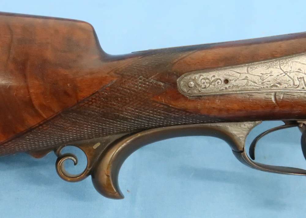 German Combination Shotgun-Rifle Guild Era Back Action Engraved Gold Inlay -img-33