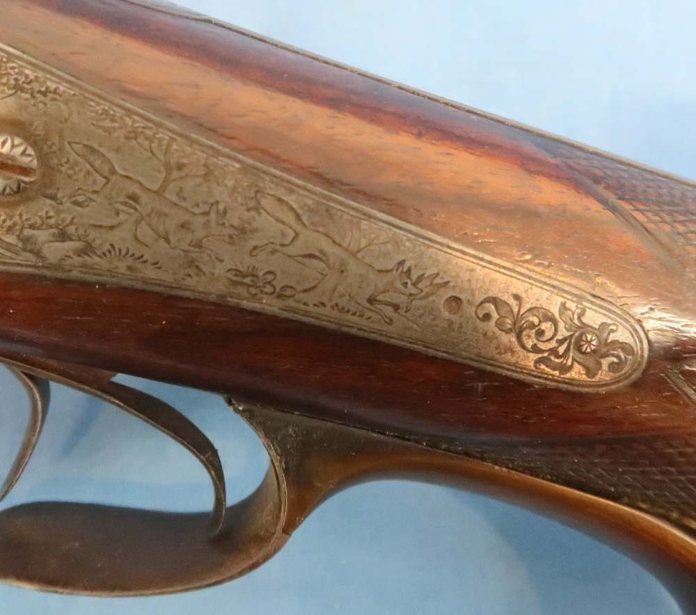 German Combination Shotgun-Rifle Guild Era Back Action Engraved Gold Inlay -img-7