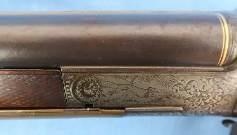 German Combination Shotgun-Rifle Guild Era Back Action Engraved Gold Inlay -img-14