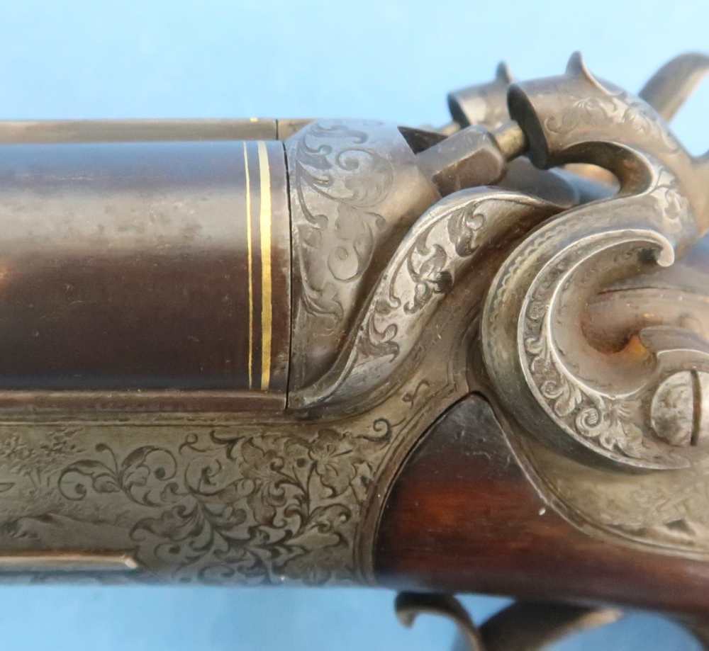 German Combination Shotgun-Rifle Guild Era Back Action Engraved Gold Inlay -img-12