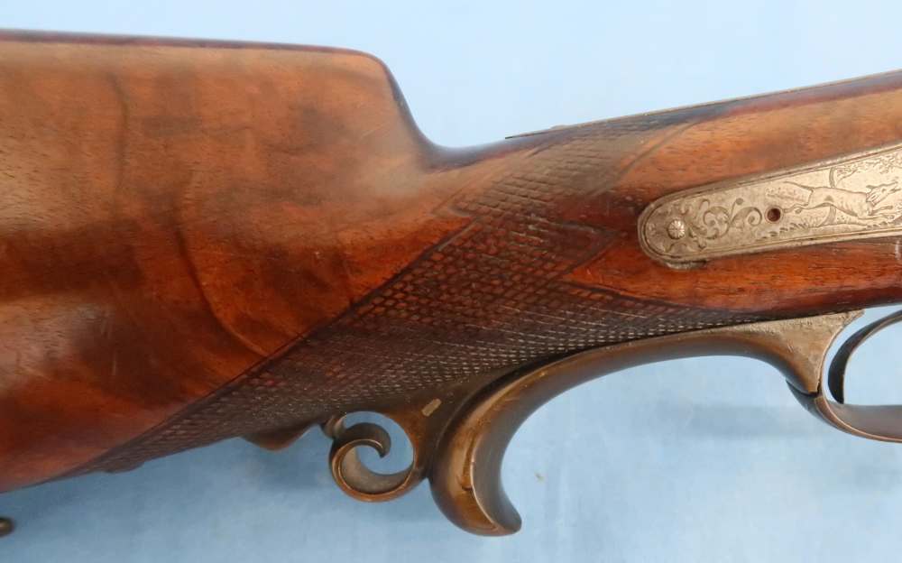 German Combination Shotgun-Rifle Guild Era Back Action Engraved Gold Inlay -img-34