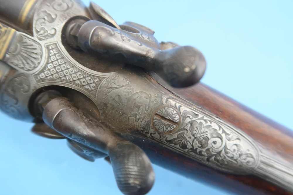 German Combination Shotgun-Rifle Guild Era Back Action Engraved Gold Inlay -img-62