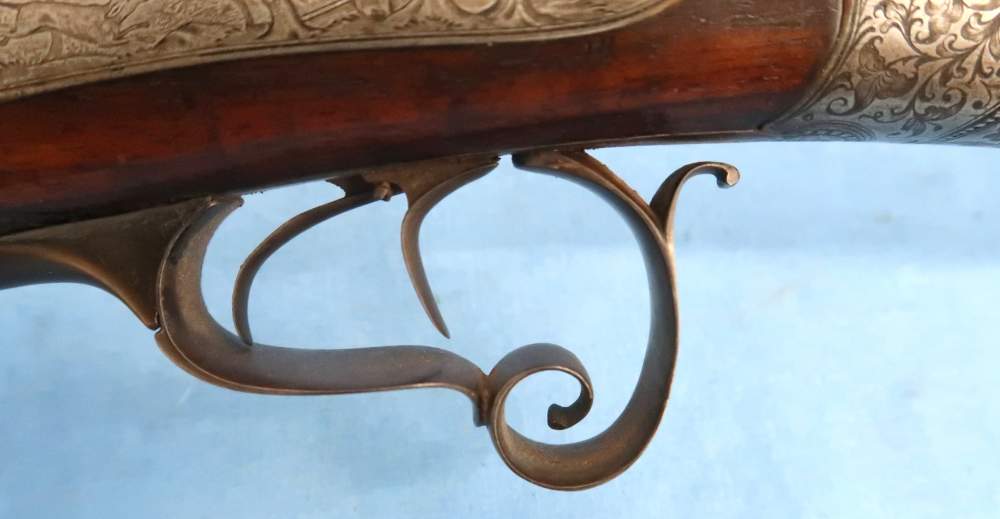 German Combination Shotgun-Rifle Guild Era Back Action Engraved Gold Inlay -img-39