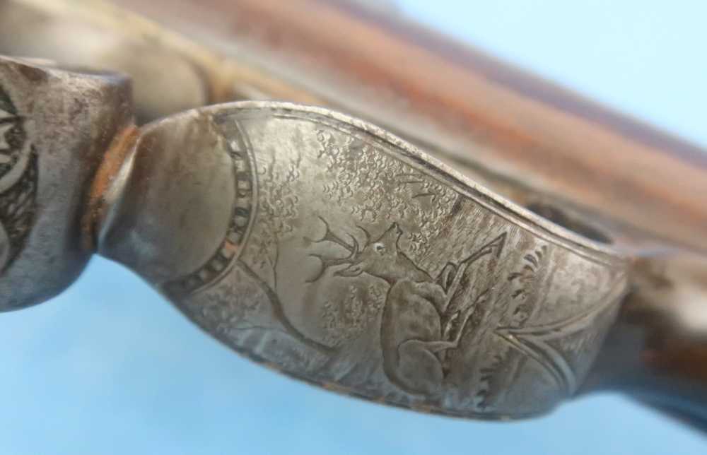 German Combination Shotgun-Rifle Guild Era Back Action Engraved Gold Inlay -img-82