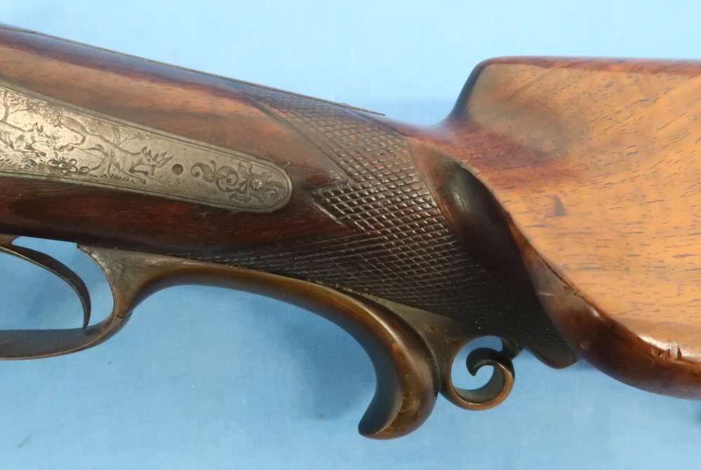 German Combination Shotgun-Rifle Guild Era Back Action Engraved Gold Inlay -img-5