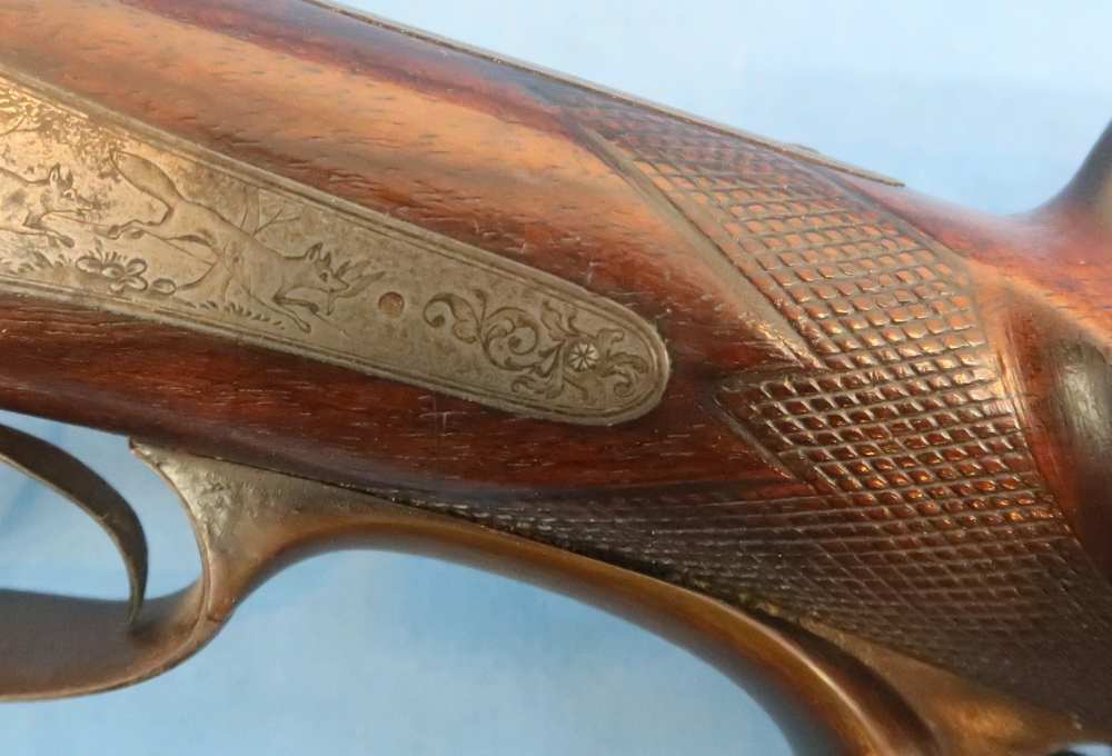 German Combination Shotgun-Rifle Guild Era Back Action Engraved Gold Inlay -img-6