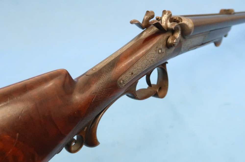 German Combination Shotgun-Rifle Guild Era Back Action Engraved Gold Inlay -img-100