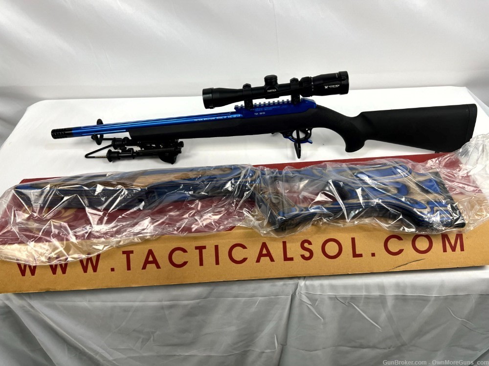 Tactical Solutions X-Ring Rifle (Blue) with Vortex Crossfire 2-7x32 Scope-img-1