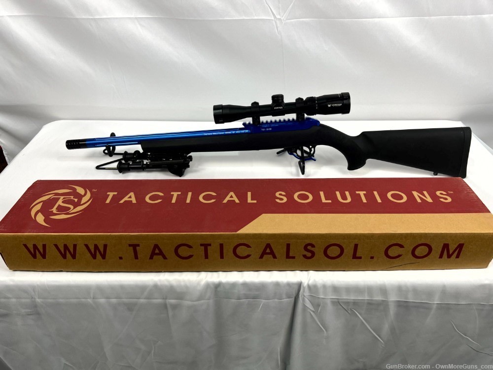 Tactical Solutions X-Ring Rifle (Blue) with Vortex Crossfire 2-7x32 Scope-img-0
