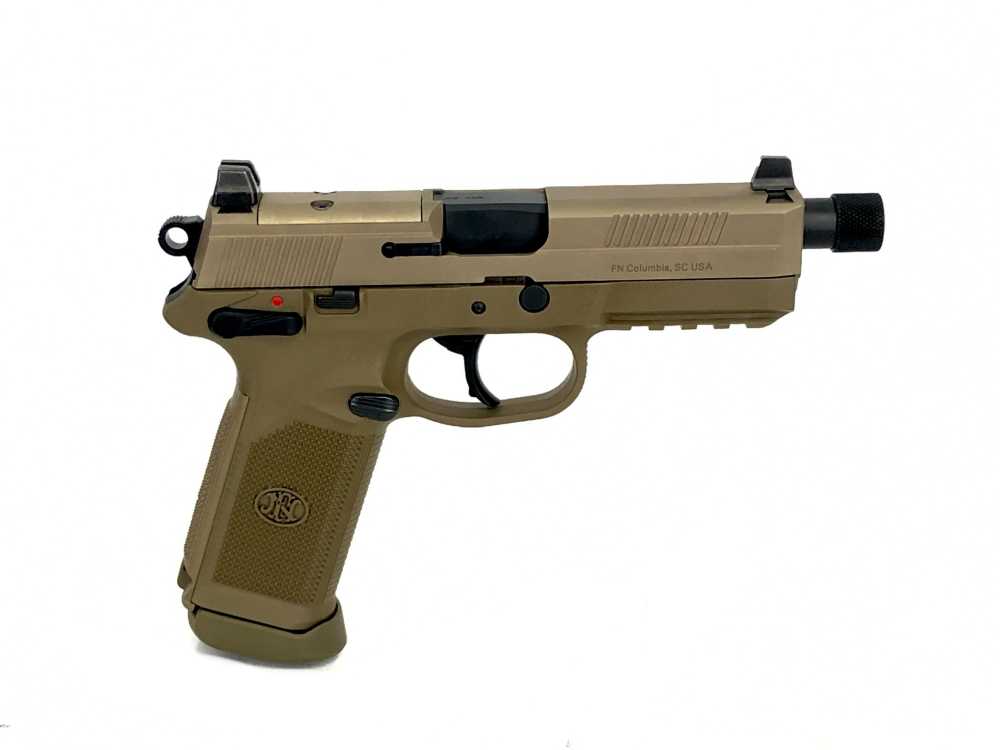 NIB FN FN-X Tactical .45acp DA/SA Pistol in FDE w/ Night Sights 2X15rd Mags-img-1