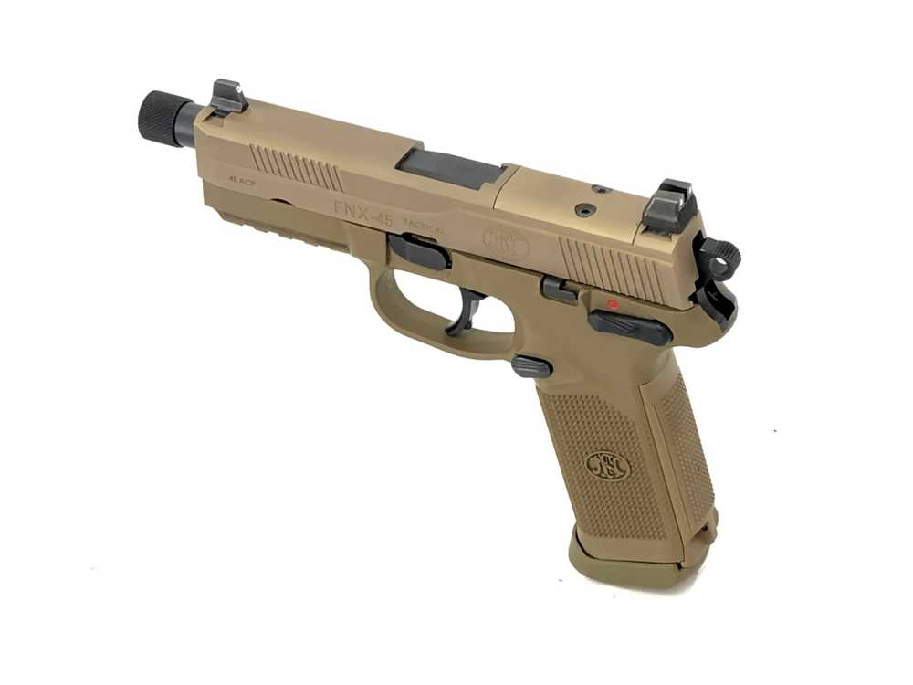 NIB FN FN-X Tactical .45acp DA/SA Pistol in FDE w/ Night Sights 2X15rd Mags-img-6