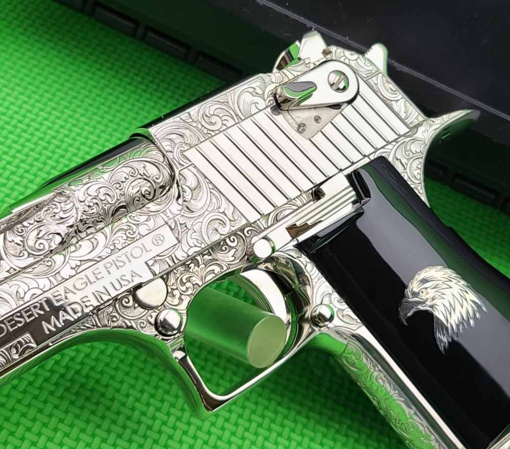MAGNUM RESEARCH DESERT EAGLE 50AE HAND ENGRAVED NICKEL DK50IMB IN THE BOX-img-8