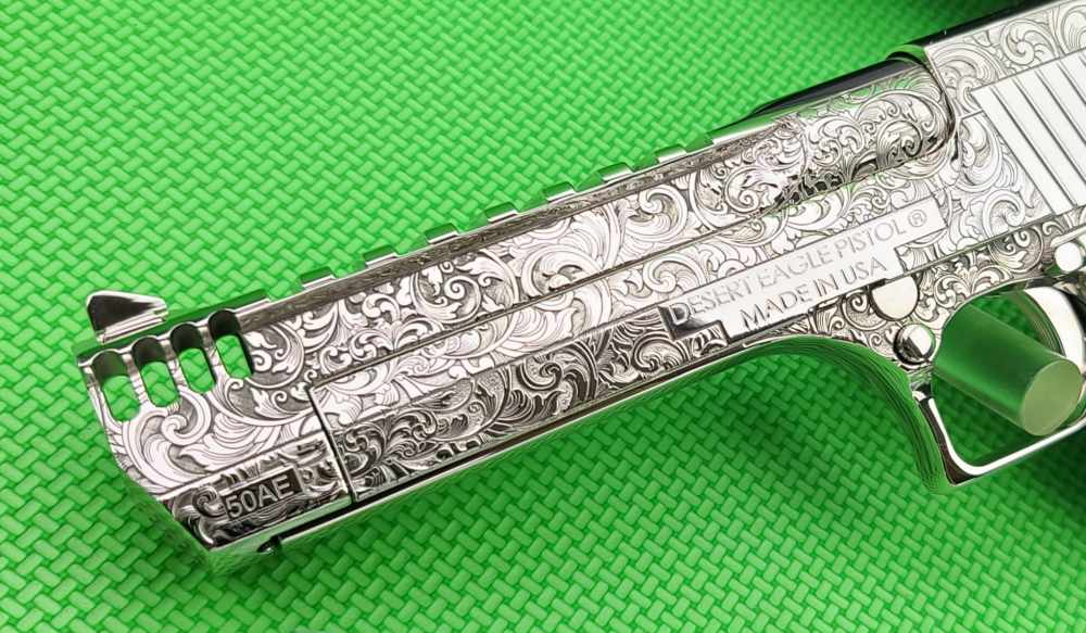 MAGNUM RESEARCH DESERT EAGLE 50AE HAND ENGRAVED NICKEL DK50IMB IN THE BOX-img-7