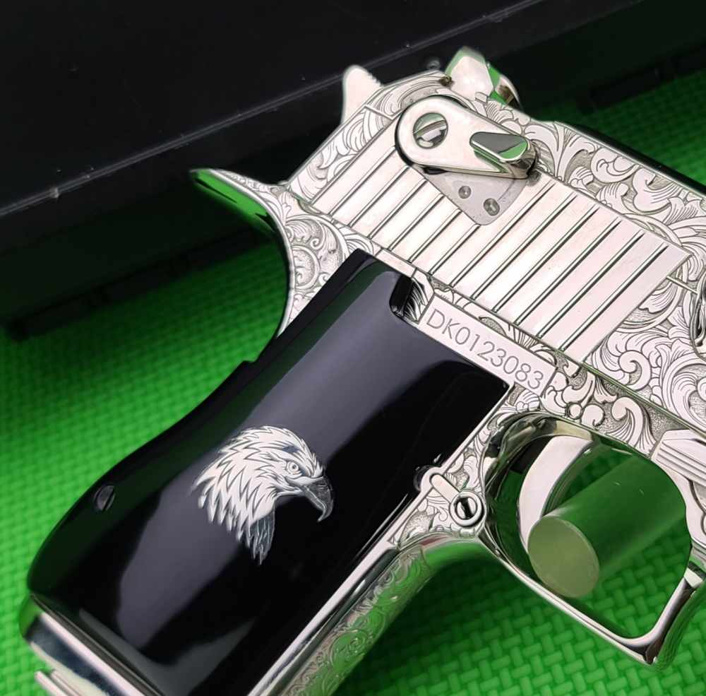 MAGNUM RESEARCH DESERT EAGLE 50AE HAND ENGRAVED NICKEL DK50IMB IN THE BOX-img-13