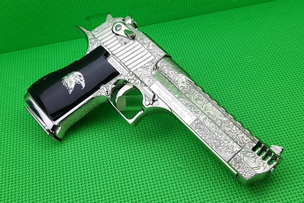 MAGNUM RESEARCH DESERT EAGLE 50AE HAND ENGRAVED NICKEL DK50IMB IN THE BOX-img-15