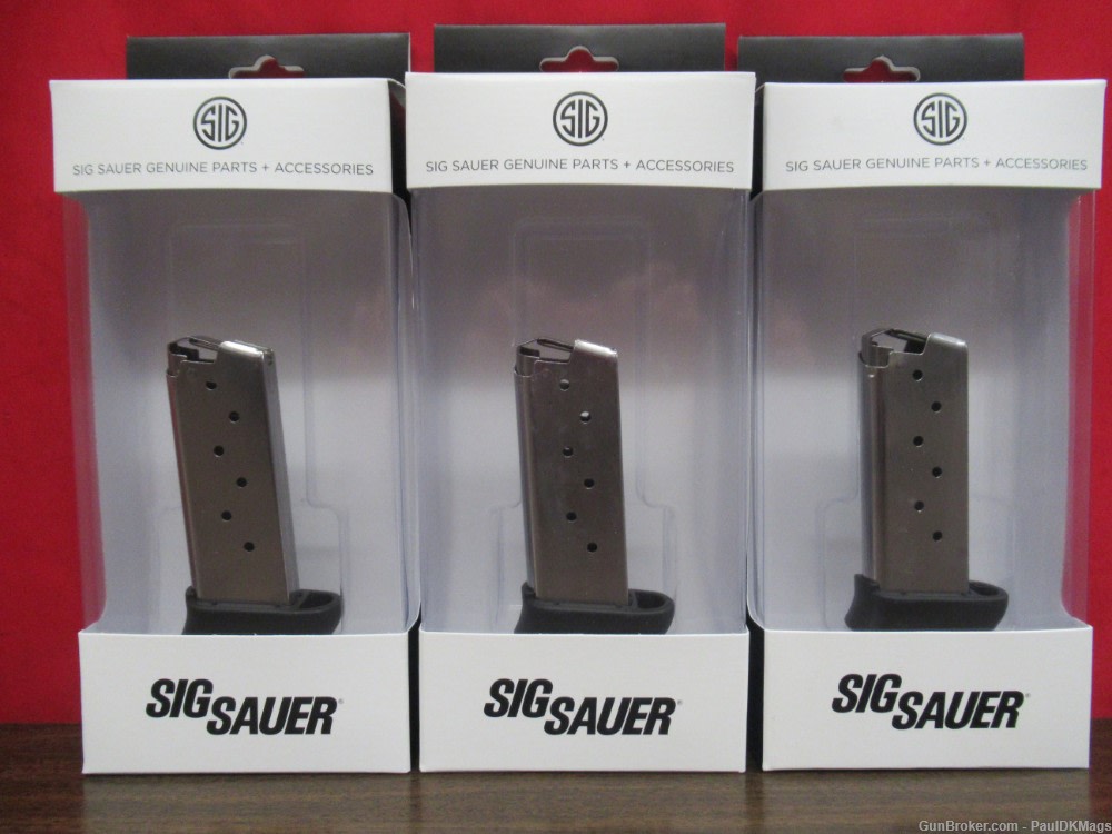 3 Sig Sauer 9mm 7rd P938 Stainless Magazines NEW mags-img-0