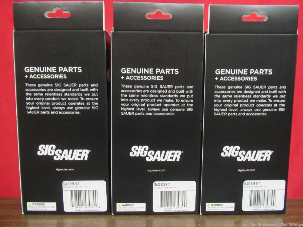 3 Sig Sauer 9mm 7rd P938 Stainless Magazines NEW mags-img-2
