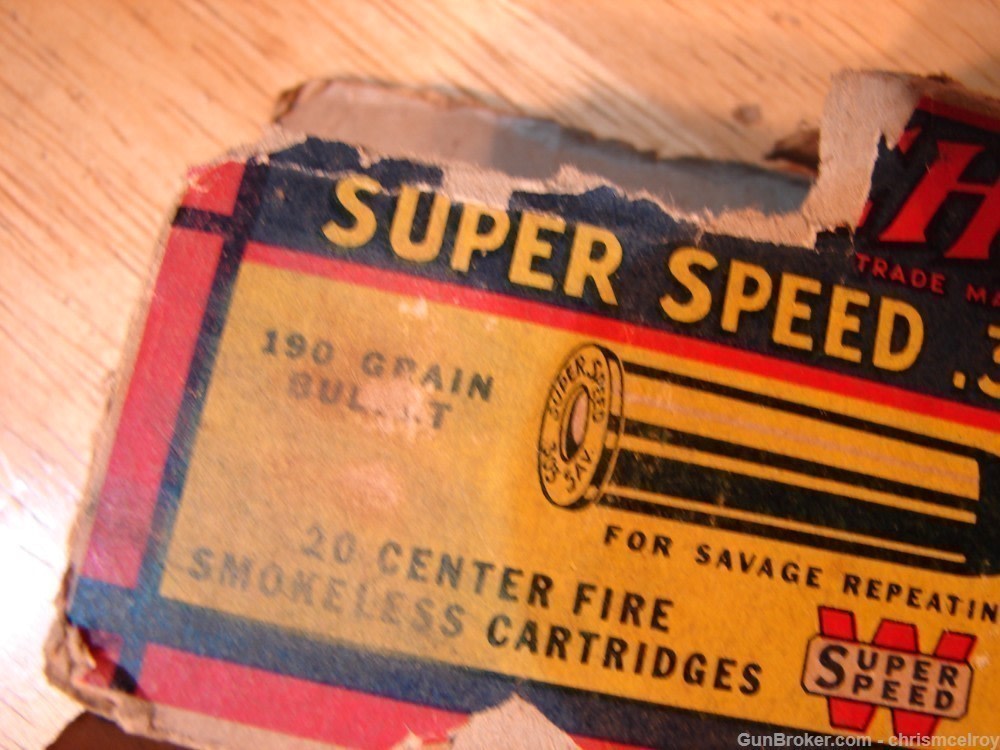 WINCHESTER 303 SAVAGE FACTORY AMMO 20 ROUNDS 190 GRN BOX IN BAD SHAPE-img-14