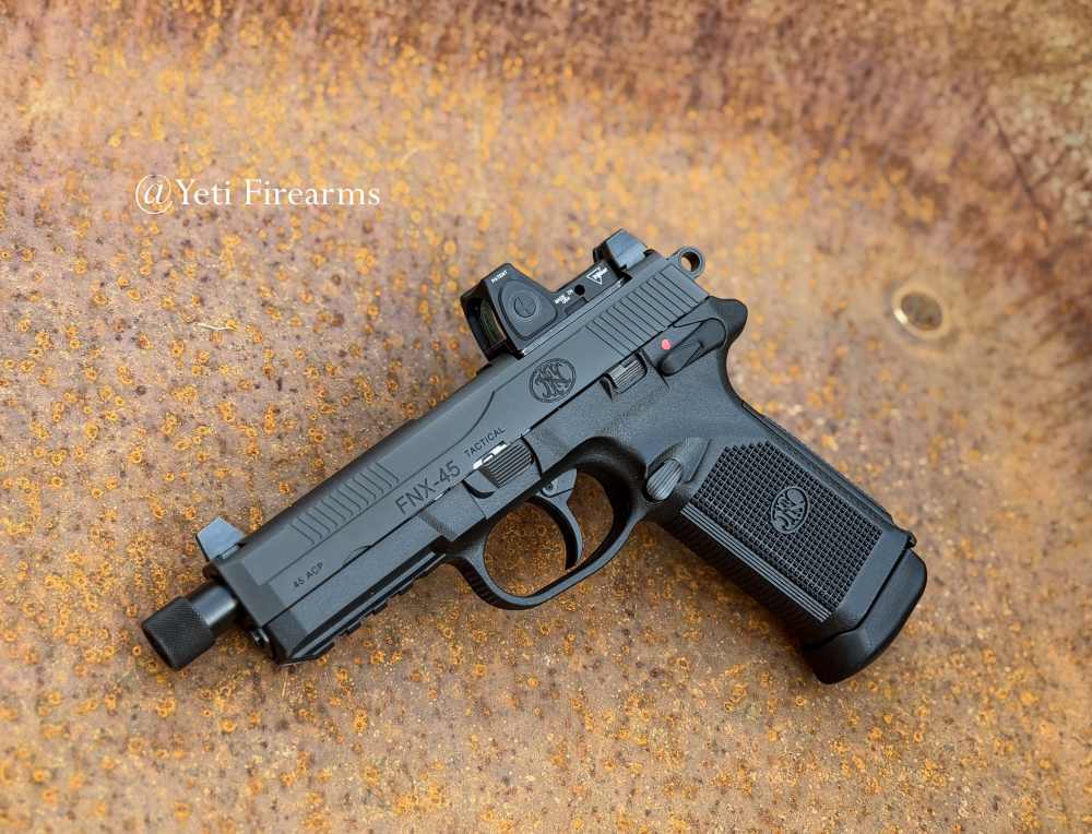 FN FNX-45 Tactical Black .45 ACP W/ RM06 3.25 MOA RMR 15 Round 66966-img-0