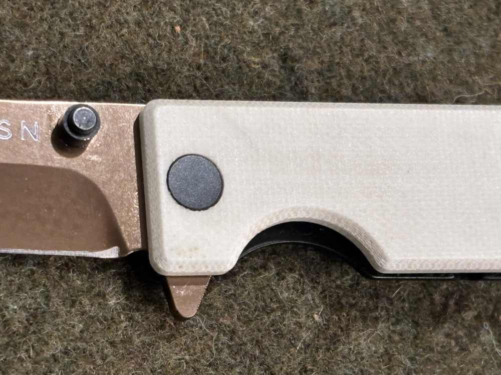 Used - Swedish WESN Knife - Model: Microblade - Bronze D2 Blade - White G10-img-2