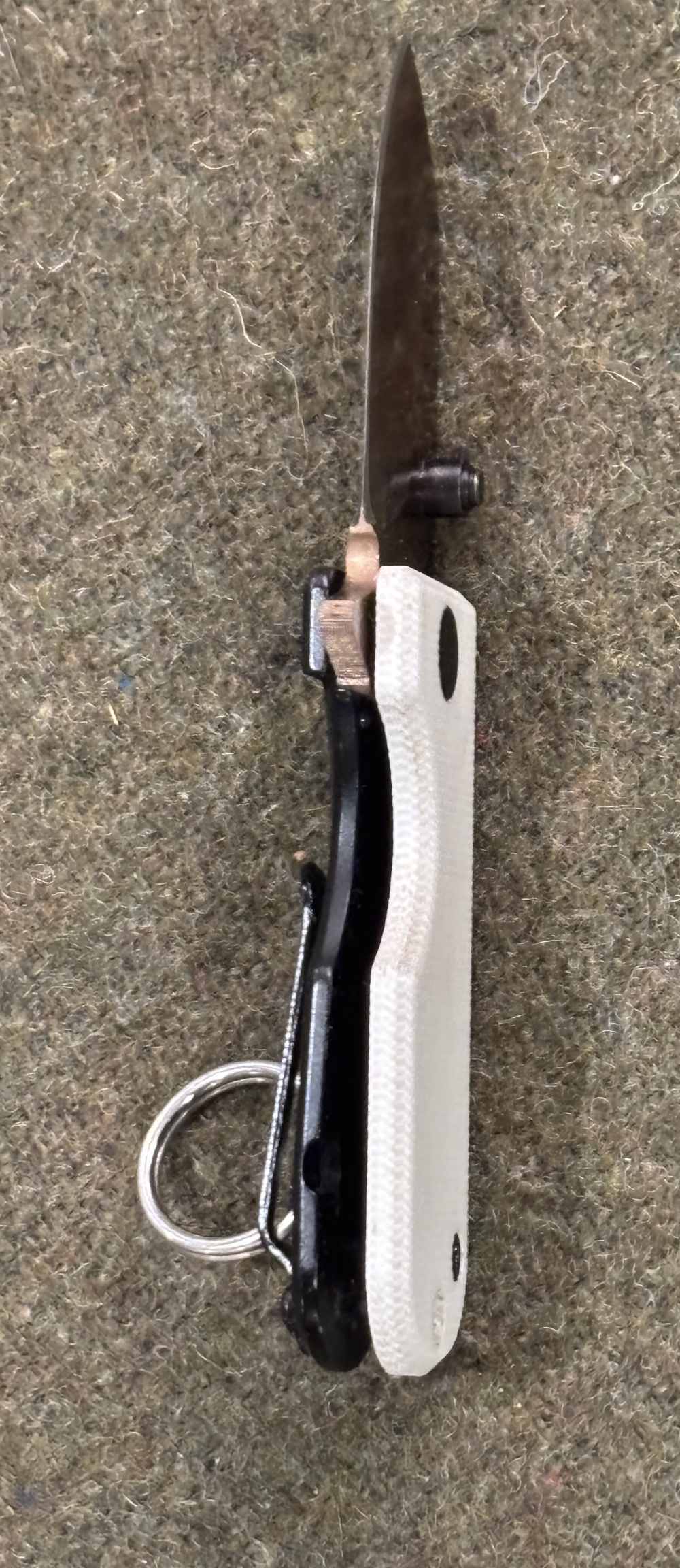 Used - Swedish WESN Knife - Model: Microblade - Bronze D2 Blade - White G10-img-13