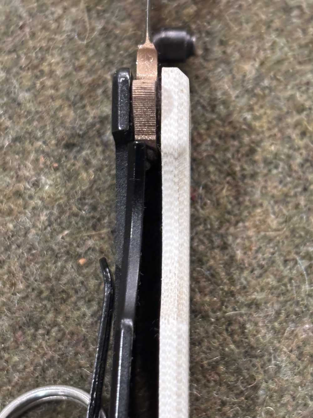 Used - Swedish WESN Knife - Model: Microblade - Bronze D2 Blade - White G10-img-15