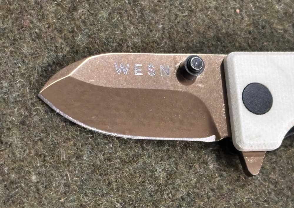 Used - Swedish WESN Knife - Model: Microblade - Bronze D2 Blade - White G10-img-3