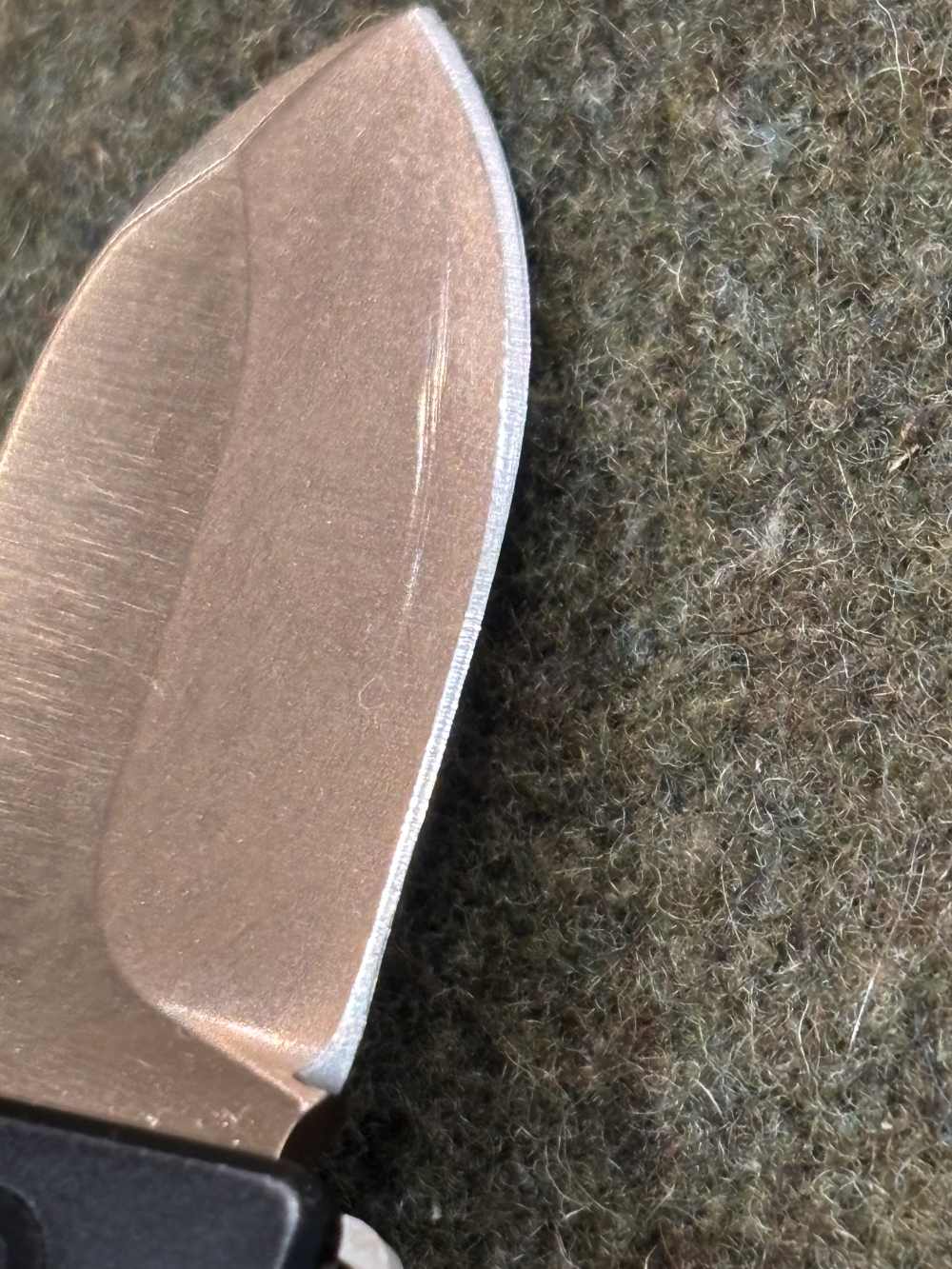 Used - Swedish WESN Knife - Model: Microblade - Bronze D2 Blade - White G10-img-11