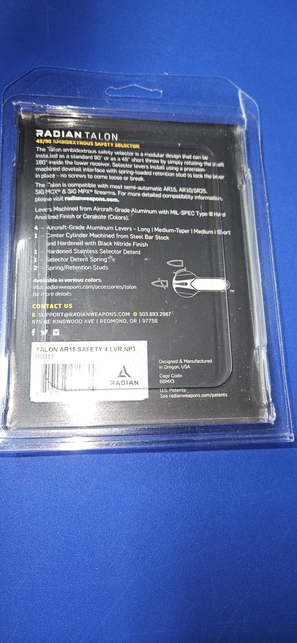 Radian Talon Ambi Safety Selector AR15 AR10 NP3 45/90 4 Levers-img-1