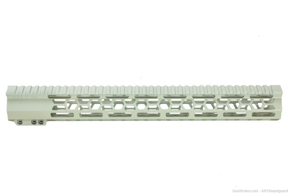 AR15 15" MLOK Handguard Free Float Cerakote STORMTROOPER WHITE -MADE IN USA-img-0