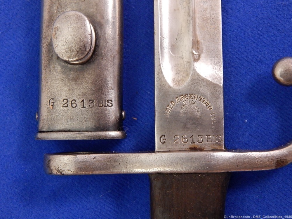 WW1 WWI Argentine Rifle Bayonet with Scabbard-img-3