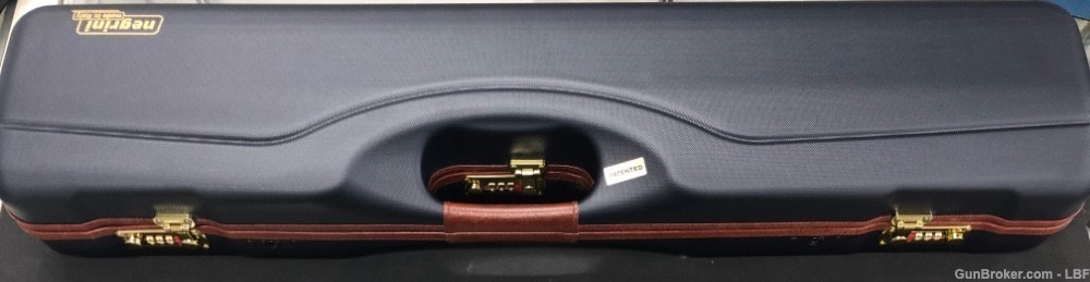 Negrini Luxary Shotgun Case Blue-Leather Trim Up To 30.75" Barrels -img-0