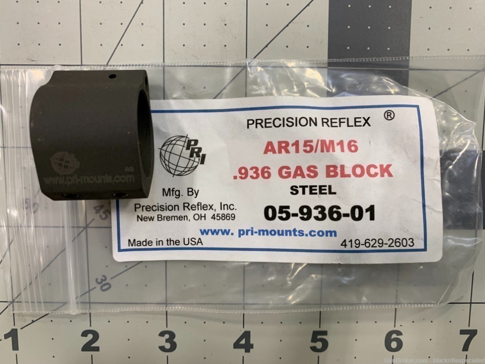 Precision Reflex PRI Lo Pro Steel Gas Block .936 Bull  05-936-01-img-0