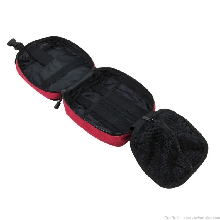 VISM Red/Black Molle Compatible Tactical EMT Pouch For Storing Medical Kit-img-3