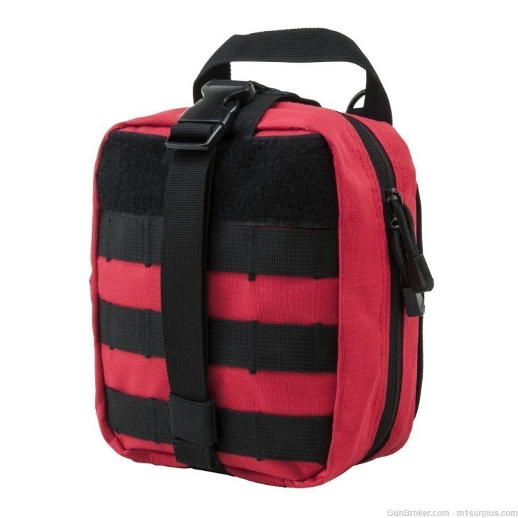 VISM Red/Black Molle Compatible Tactical EMT Pouch For Storing Medical Kit-img-0