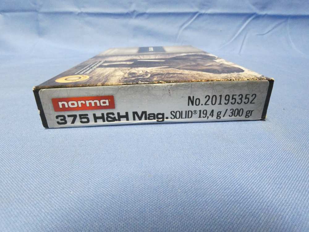 10 ROUNDS NORMA SOLIDS .375 H&H 300 GRAIN DANGEROUS GAME #20195352-img-1