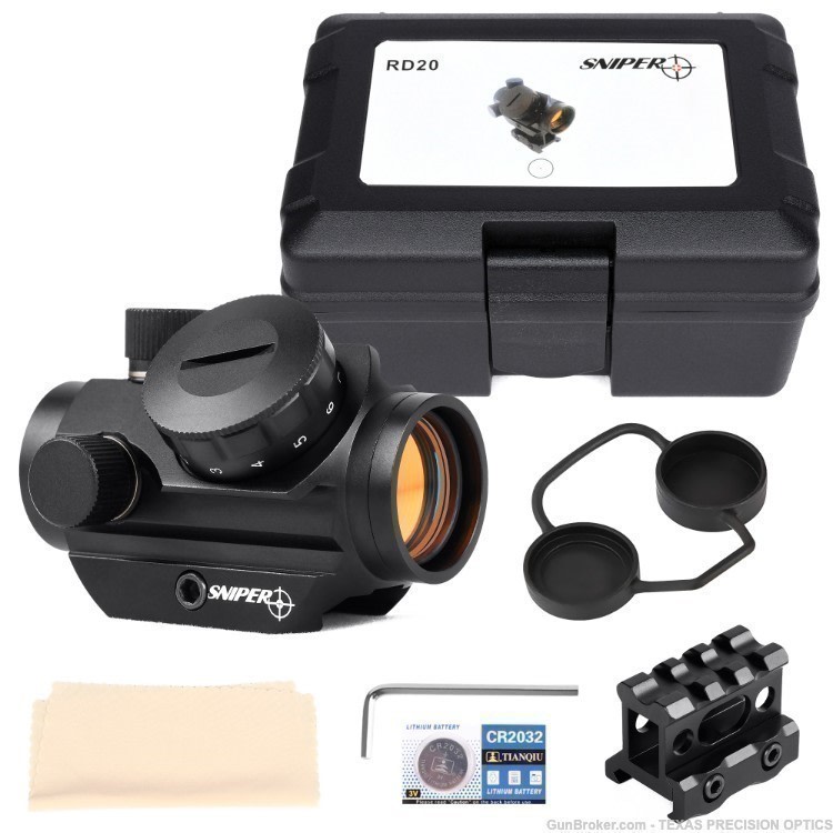 Sniper Micro Red Dot Sight 2MOA 1x25mm Reflex Sight with 1 Inch Riser Mount-img-2