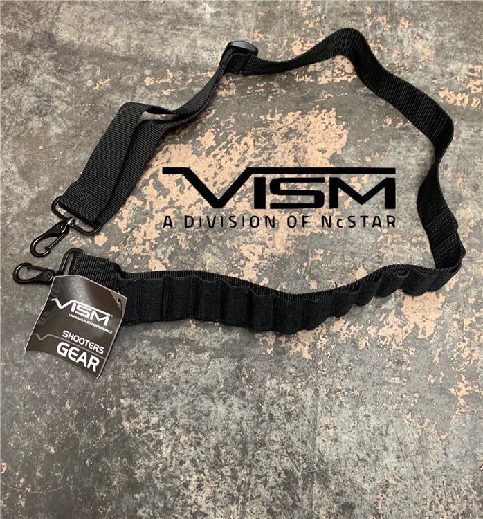 VISM AASHBANB Shotgun Bandolier Sling with clasp BLACK FREE SHIPPING-img-0